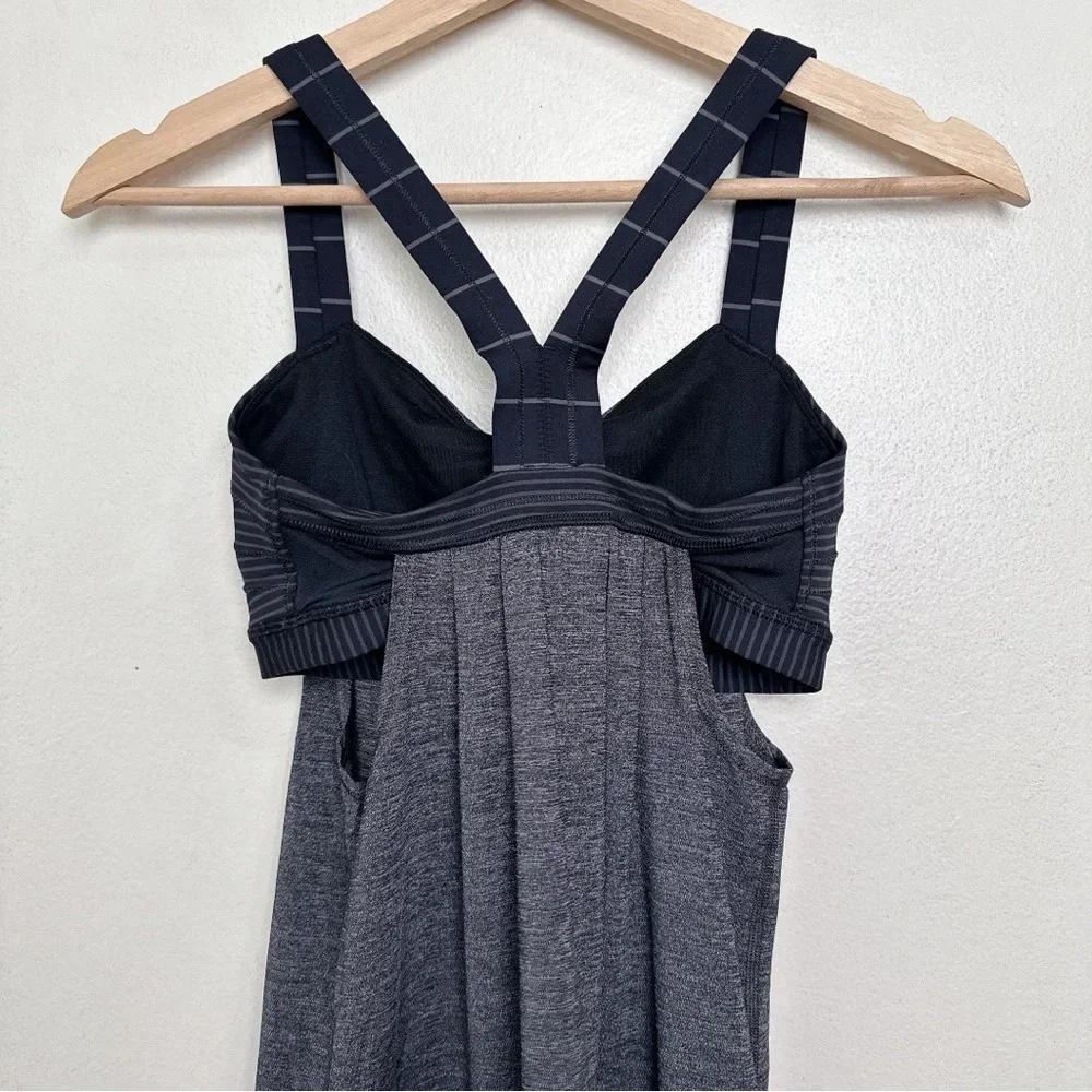 Lululemon Womens 4 Rest Less Tank Heathered Black